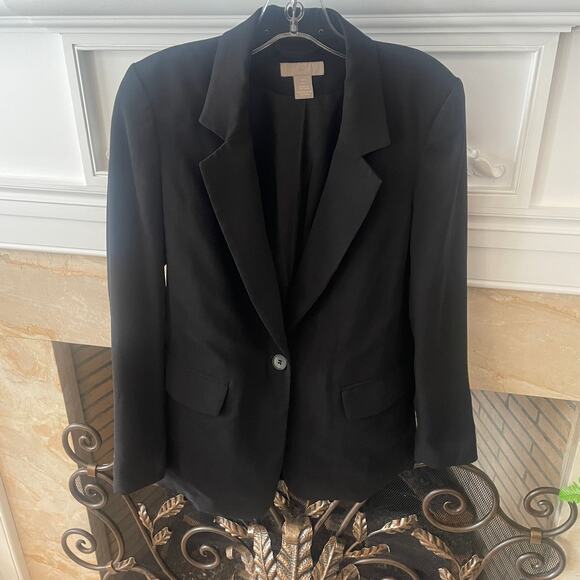 H&M Black 1 Button Blazer Sz S - Picture 1 of 8